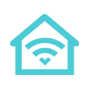 Icon: house with Wi-Fi signal on it